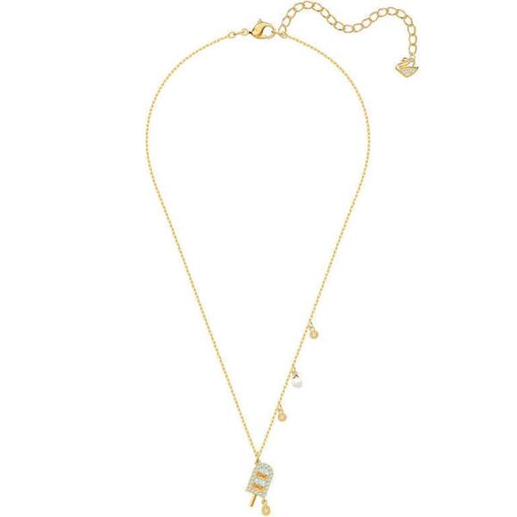 Swarovski No Regrets Ice Cream Multi-Colored Gold Plating Pendant Necklace New - Picture 3 of 6